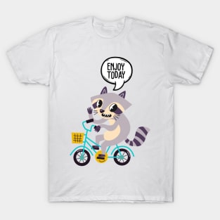 Raccoon Riding a Bicycle T-Shirt